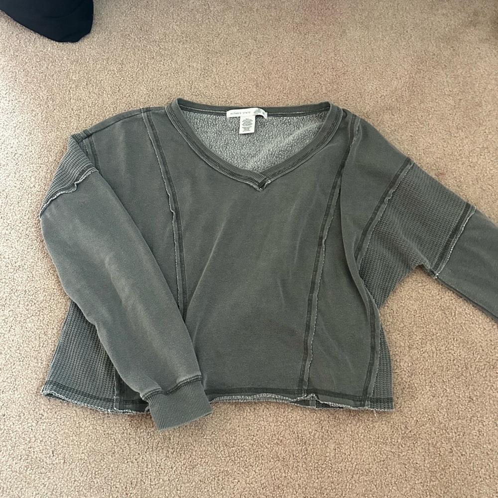 Alter’d State Gray Cropped Crewneck